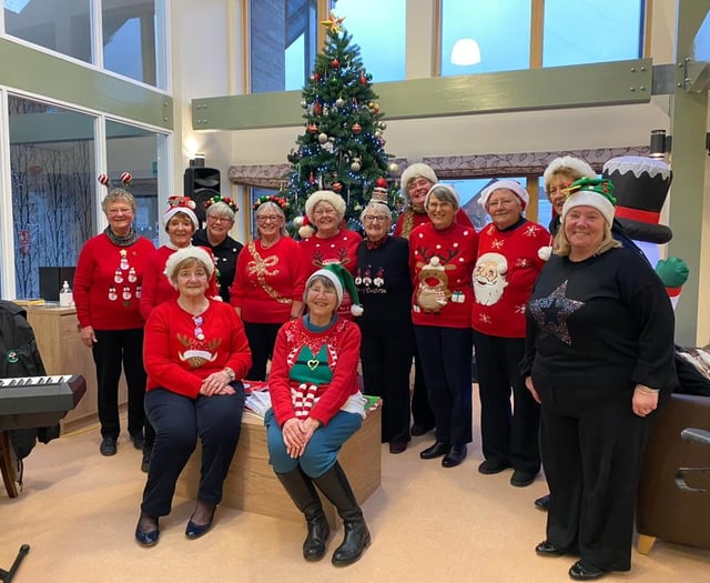 Neyland Choir ladies sing carols to retired residents at Steynton
