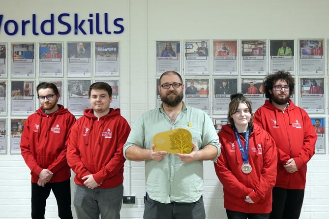 David Jones with WorldSkills UK learners from the Learning Skills Academy
