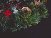 Christmas wreath making and raffle at Ludchurch WI buffet supper