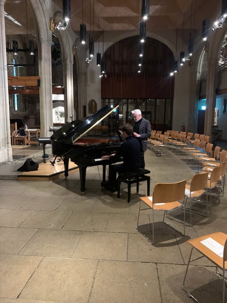 Javier Rodriguez and Nicky Lloyd in rehearsal