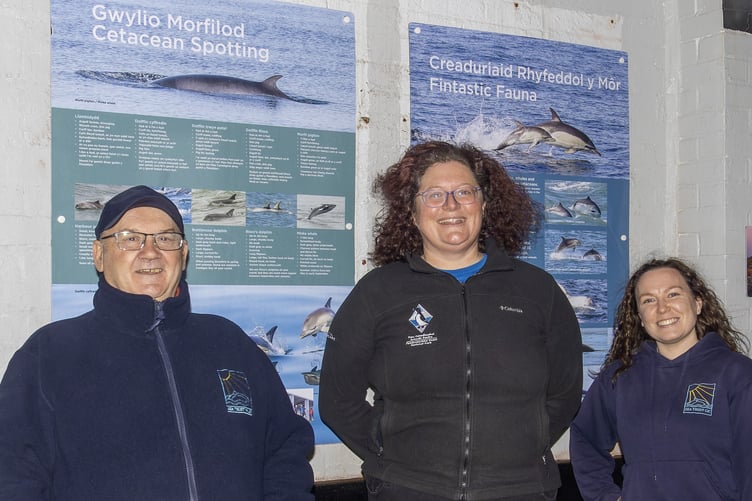 Sea Trust Wales photographer Ken Barnett; Pembrokeshire Coast National Park Authority Interpretation Officer, Rhowan Alleyne; and Sea Trust Wales Project Manager Holly Dunn.