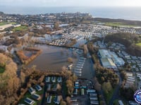 Aerial video shows extent of flooding at Tenby
