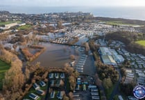 Aerial video shows extent of flooding at Tenby