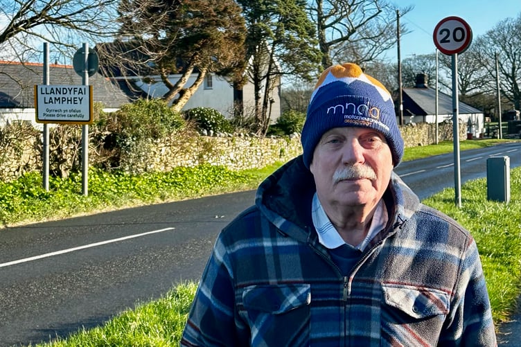 Charity walker Peter Kraus at Lamphey