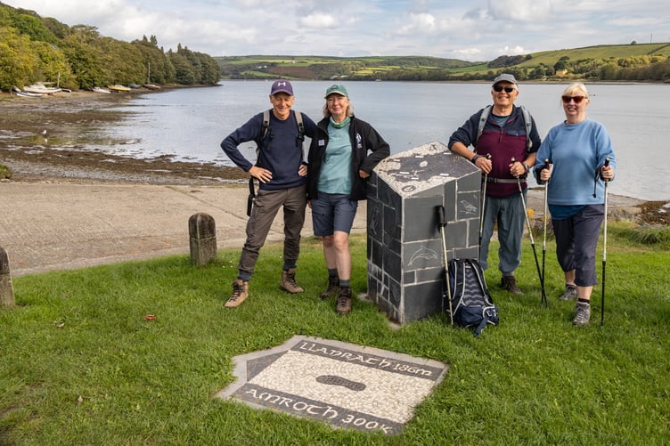 New Chair, Clare Dow (second from left) and companion set off to walk the full Pembrokeshire Coast Path in September
