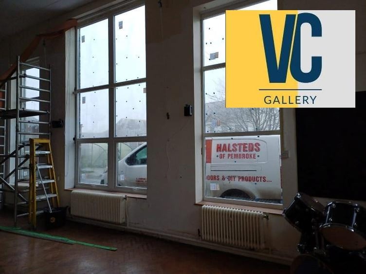 Window replacement being undertaken on the VC Gallery following a National Grid Grant.