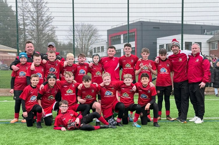 The Victorious U12s squad in Cardigan.