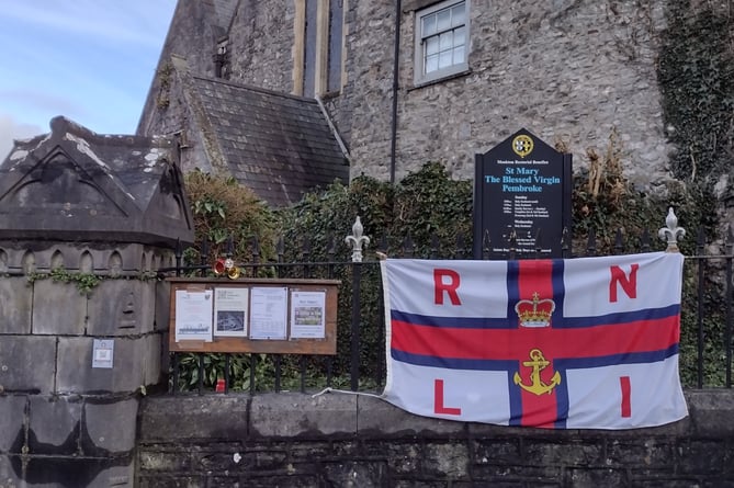 St Mary’s Church, Pembroke decked out for the RNLI Anniversary concert with Pembroke and District Male Voice Choir