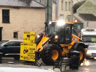 Carmarthen commotion as farmers fill streets in protest