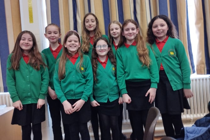A singing group of pupils of Llys Hywel school, Whitland at the Eisteddfod