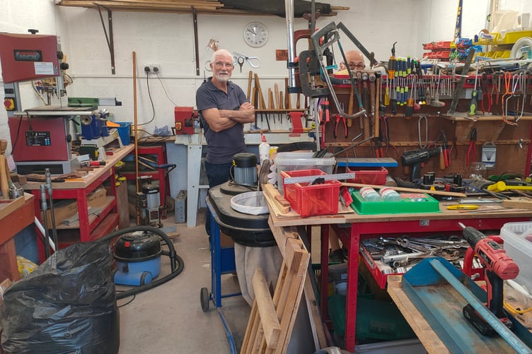 The workshop with lathes at Pembroke Dock Men’s Shed