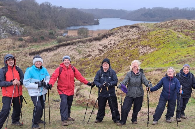 Nordic walkers at the Stackpole estate