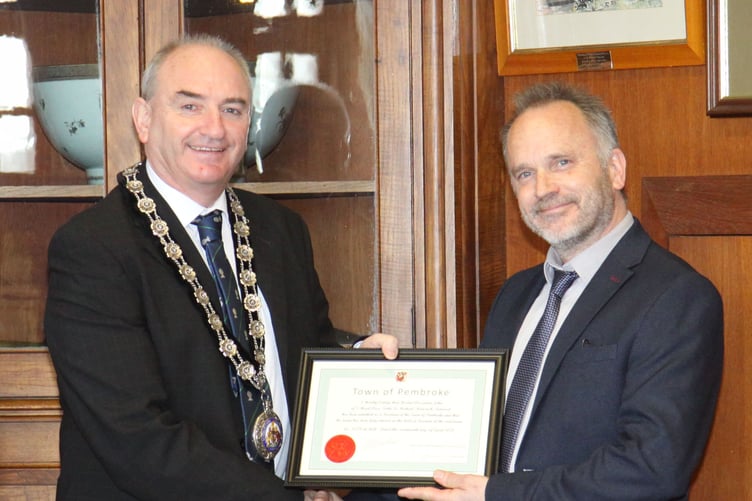 Chairman of Pembrokeshire County Council Cllr Thomas Tudor & Mr Martin John