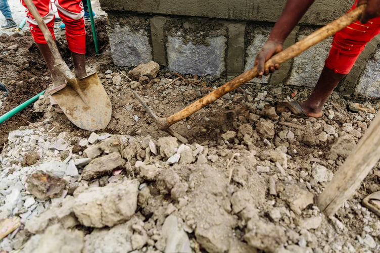 Digging ground for construction