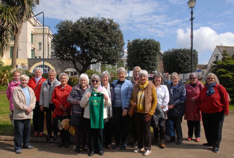St Issell’s WI members in Saundersfoot’s Sensory Garden following the unveiling of the Coronation tree plaque by president Diane Rigden.
