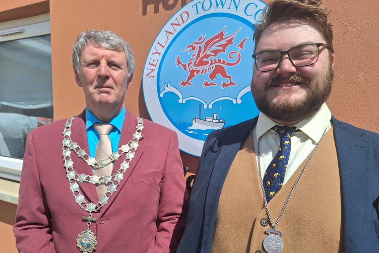 Neyland Mayor 2024-25 Cllr Peter Hay and Deputy Mayor Cllr Ash Phelan