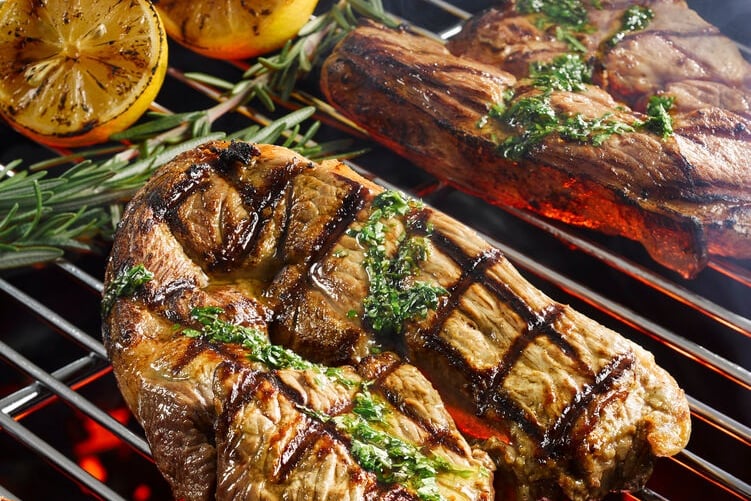 Welsh lamb on barbecue