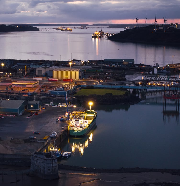 Grain Ship at Port