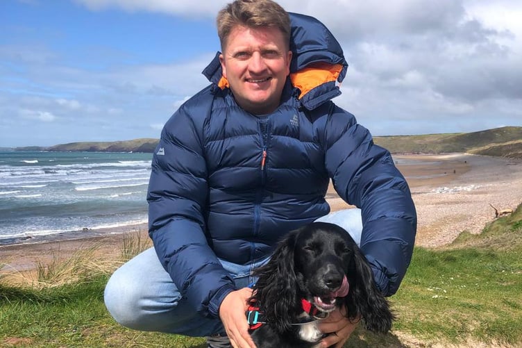 Adopted spaniel Ariel, who was born with six legs, has started her new life by the sea.