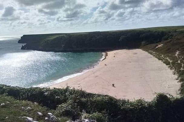 View over Barafundle in Pembrokeshire.
