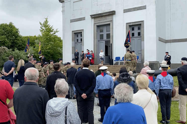 Over 150 people joined volunteers at Pembroke Dock Heritage Centre to commemorate Armed Forces Day.