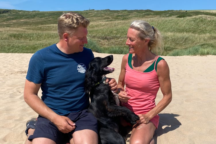 Ariel on the beach with Ollie and Emma-Mary