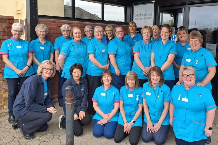 Community and office-based staff at Pembrokeshire chairty Paul Sartori Hospice at Home