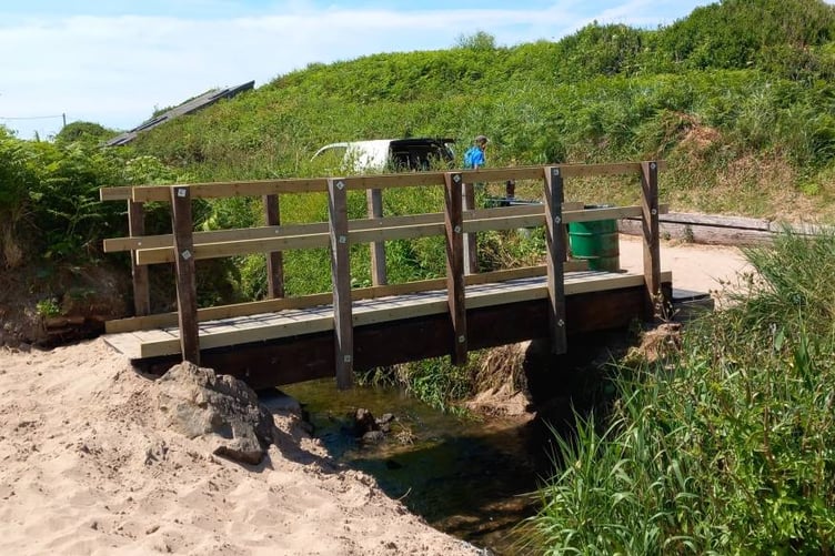 The repaired bridge at Freshwater East