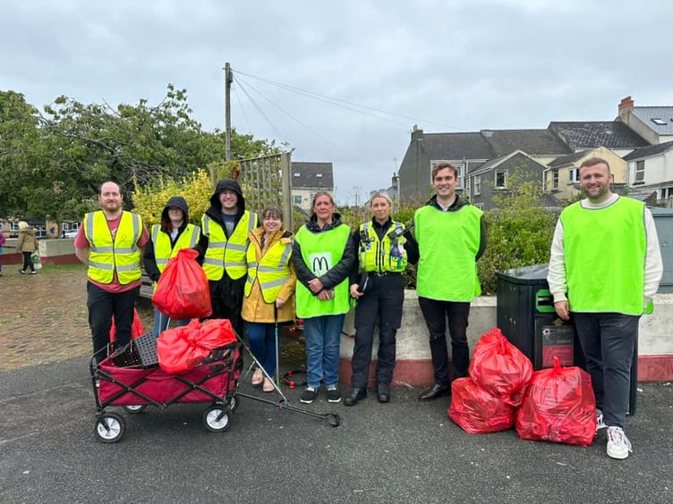 Consider your litter picked! The results of the McDonalds / Keep Wales Tidy rain-soaked litter pick at Pembroke Dock on Tuesday, August 13.