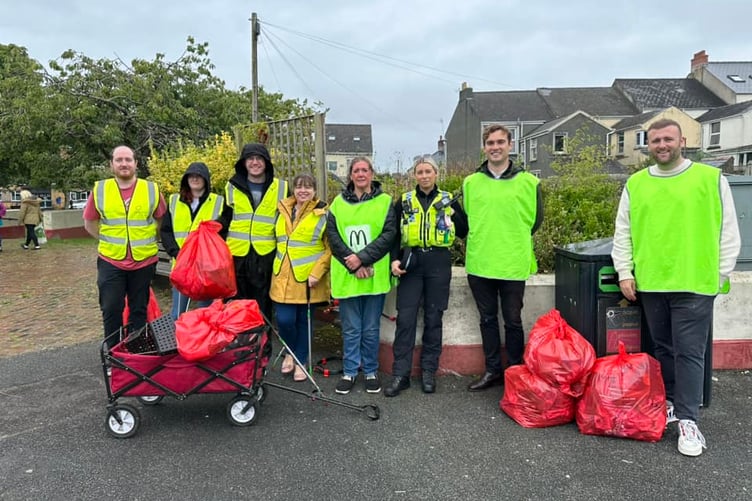 Consider your litter picked! The results of the McDonalds / Keep Wales Tidy rain-soaked litter pick at Pembroke Dock on Tuesday, August 13.