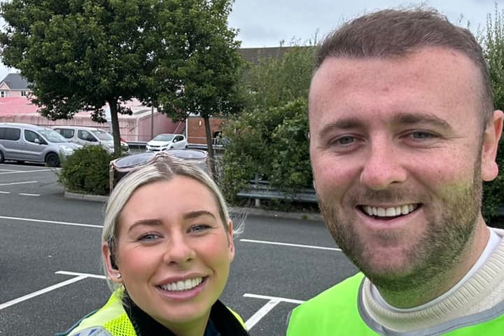 Councillor Josh Beynon with PCSO Ella Bland