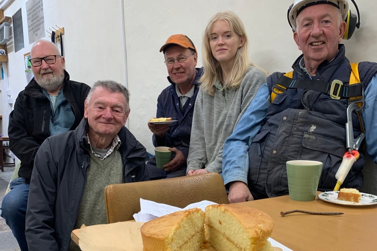 Volunteers enjoy a well-earned tea and cake break.