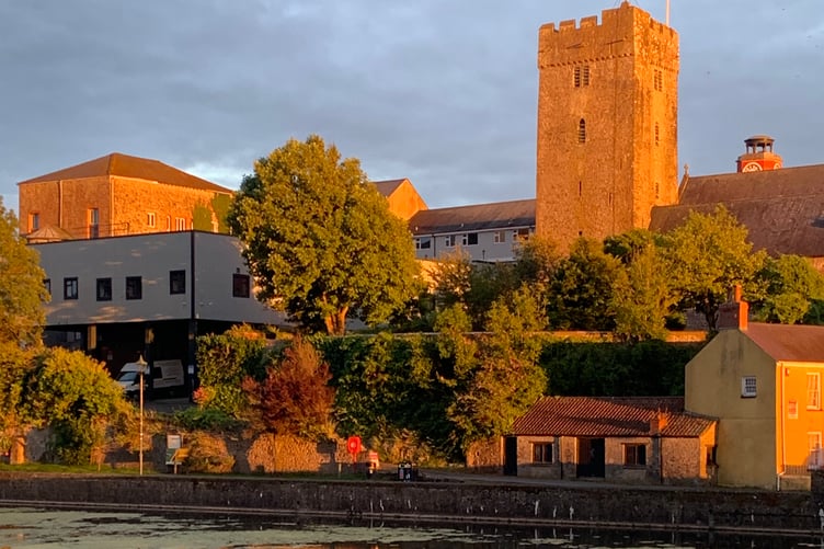 St Mary’s Church Pembroke, with its Norman tower.