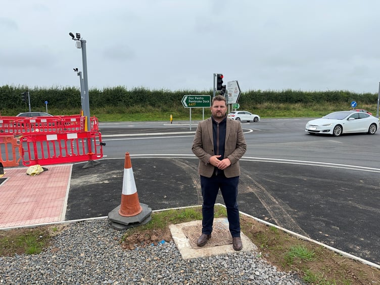 Samuel Kurtz MS at Nash Fingerpost Junction, where new intelligent traffic lights have been installed.