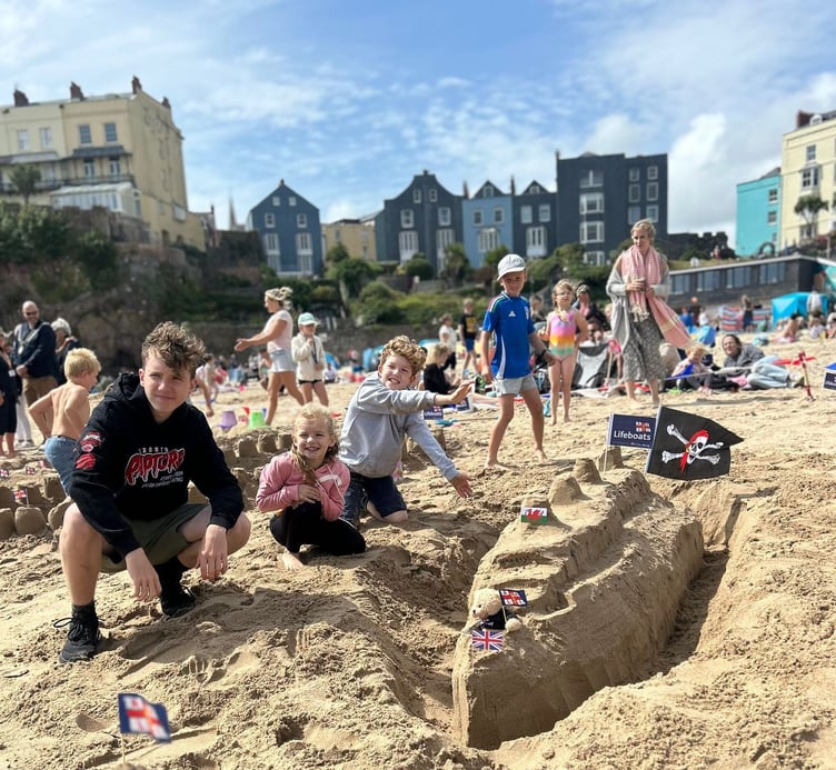 There were some amazing feats of sand building for the Build a Boat competition on Tenby’s Castle Beach.