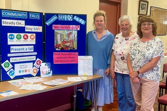 Yvonne Phillips with Carew WI secretary Liz and president Edith