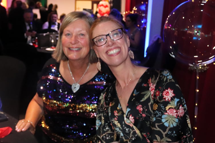 Sue with Action for Children fundraiser Nina Rice at the recent Carmarthenshire business ball