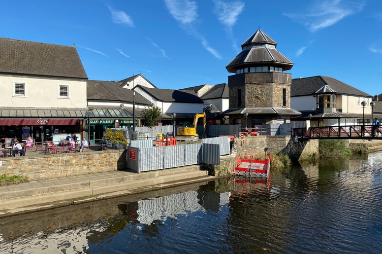 Construction works are taking place at Haverfordwest, both sides of the river, where the new bridge is to be built.