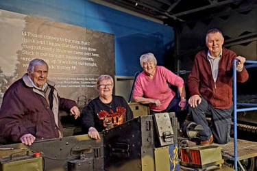 All aboard – Duncan Hilling with daughters Miranda and Katrina and son Lyndon. Tank Museum
