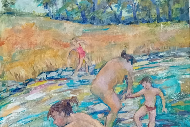 Cooling Off Acrylic on Canvas by Susan Sands