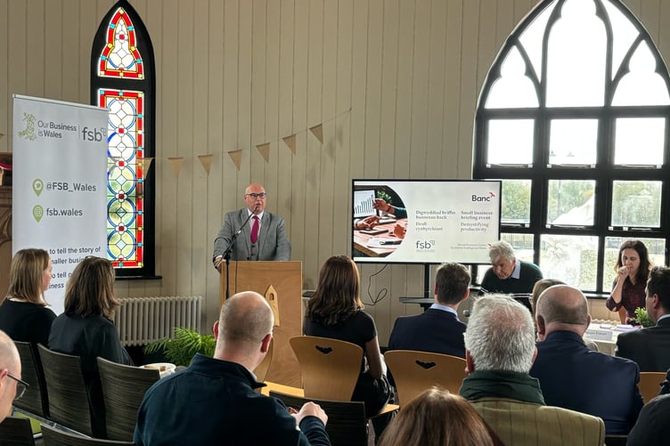 Paul Davies MS opening the event at the Norwegian Church.