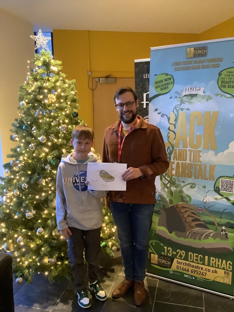 11-year-old Jac with Tim Howe, Senior Manager for Youth and Community at the Torch