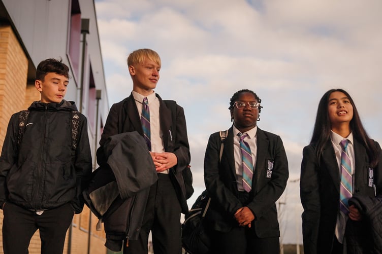 School pupils in uniform