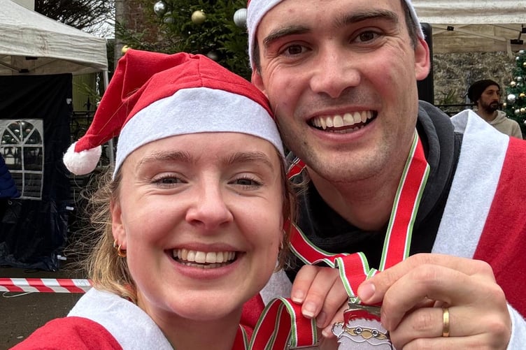 On Saturday morning, Henry Tufnell and his wife Poppy threw on their finest Santa suits and joined others for the Santa Run in Tenby. “The town was buzzing with festive cheer, he said. “Plus, we earned these very impressive Santa medals - surely the highlight of any wardrobe!”