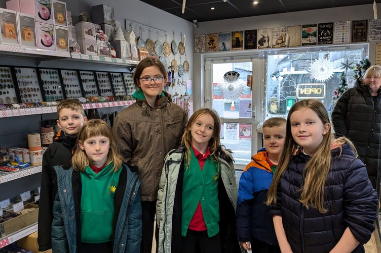 Pupils from Ysgol Llys Hywel visiting Crystals and Crafts, Whitland