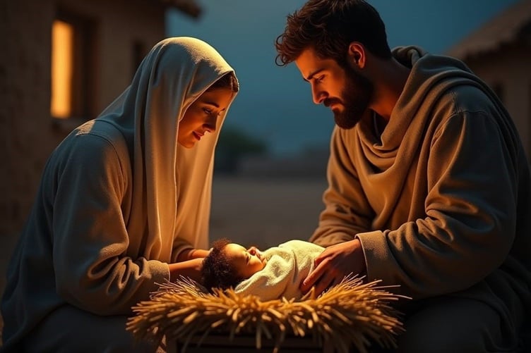 Ai generated image of nativity scene