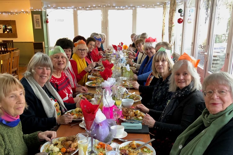 Kilgetty WI celebrating the season with a festive meal at the Begelly Arms