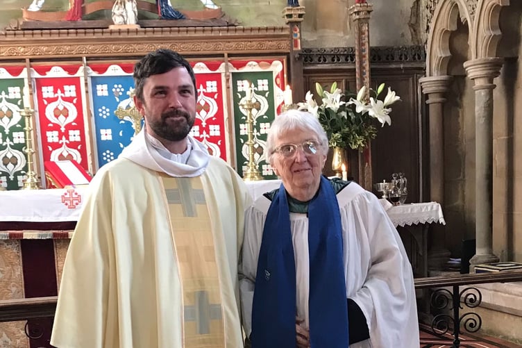 Miss Judith Francis with Fr Robert Moore, Vicar of the St Andrew's Pastorate
