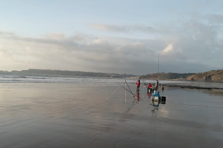 Conditions on the day at the Amroth Wales Air Ambulance Open Beach Fishing Competition on January 12, 2025