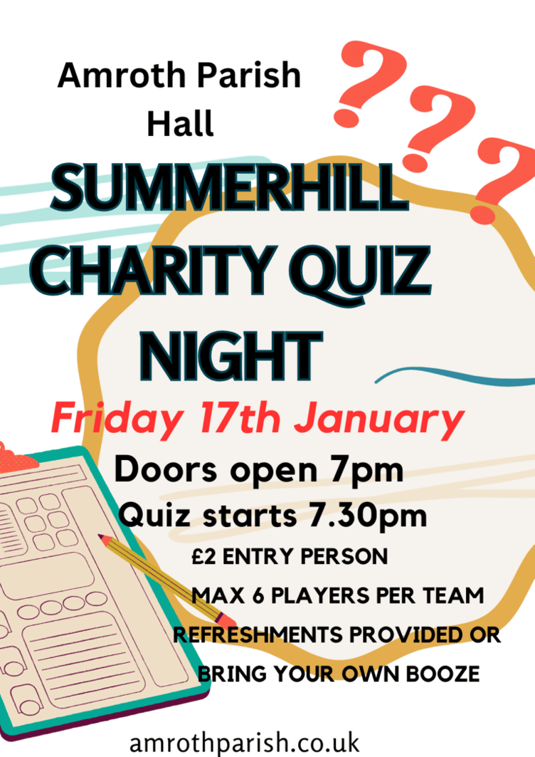 Summerhill Charity Quiz Night - January 17